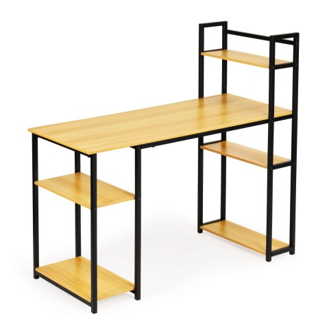 Biurko komputerowe biurowe stół + regał półki loft jasny dąb ModernHome Biurko komputerowe biurowe stół + regał półki loft jasny dąb ModernHome