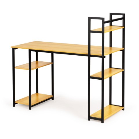 Biurko komputerowe biurowe stół + regał półki loft jasny dąb ModernHome Biurko komputerowe biurowe stół + regał półki loft jasny dąb ModernHome