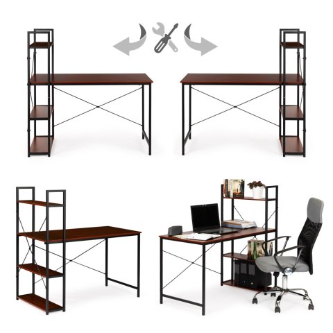 Biurko komputerowe drewniane regał z półkami loft Biurko komputerowe drewniane regał z półkami loft