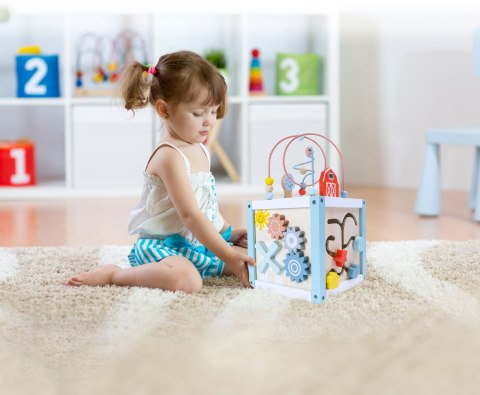 Drewniana kostka edukacyjna sorter +klocki ECOTOYS Drewniana kostka edukacyjna sorter +klocki ECOTOYS