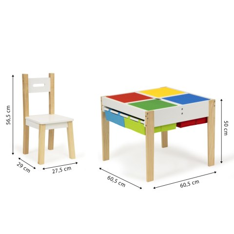 Drewniane meble dla dzieci zestaw stół + 2 krzesła ECOTOYS Drewniane meble dla dzieci zestaw stół + 2 krzesła ECOTOYS