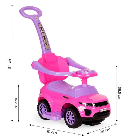 Jeździk chodzik pchacz 3w1 autko super car różowy Jeździk chodzik pchacz 3w1 autko super car różowy
