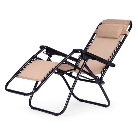 Leżak fotel ogrodowy plażowy regulowane oparcie ZERO GRAVITY MultiGarden - beżowy Leżak fotel ogrodowy plażowy regulowane oparcie ZERO GRAVITY MultiGarden - beżowy