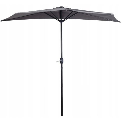Parasol ogrodowy pół-parasol ścienny na taras 2,7 m szary MultiGarden Parasol ogrodowy pół-parasol ścienny na taras 2,7 m szary MultiGarden