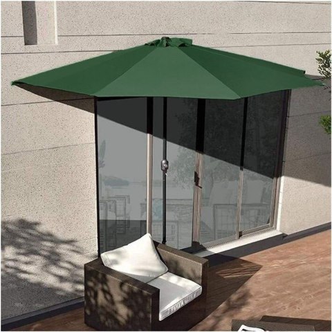 Parasol ogrodowy pół-parasol ścienny na taras 2,7 m zielony MultiGarden Parasol ogrodowy pół-parasol ścienny na taras 2,7 m zielony MultiGarden