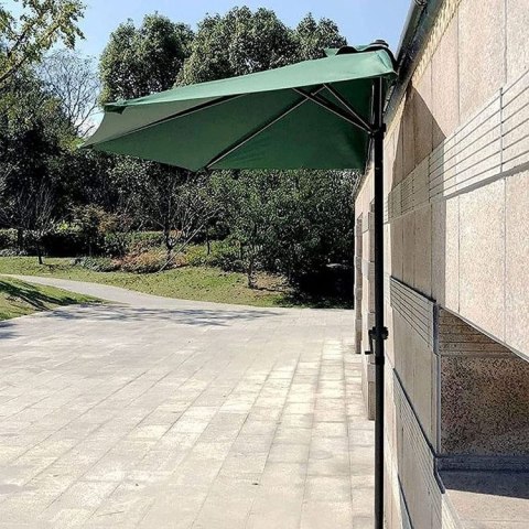 Parasol ogrodowy pół-parasol ścienny na taras 2,7 m zielony MultiGarden Parasol ogrodowy pół-parasol ścienny na taras 2,7 m zielony MultiGarden