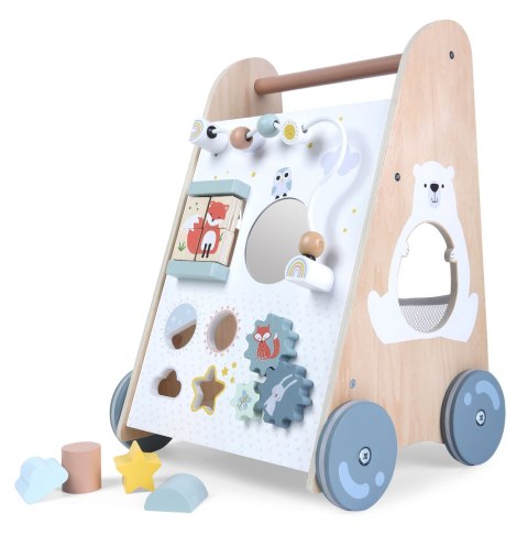 Pchacz chodzik drewniany edukacyjny z ruchomymi elementami ECOTOYS Pchacz chodzik drewniany edukacyjny z ruchomymi elementami ECOTOYS