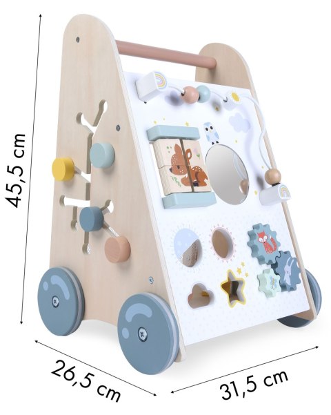 Pchacz chodzik drewniany edukacyjny z ruchomymi elementami ECOTOYS Pchacz chodzik drewniany edukacyjny z ruchomymi elementami ECOTOYS