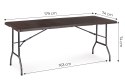 Stół cateringowy bankietowy ogrodowy składany 180 cm brązowy ModernHome