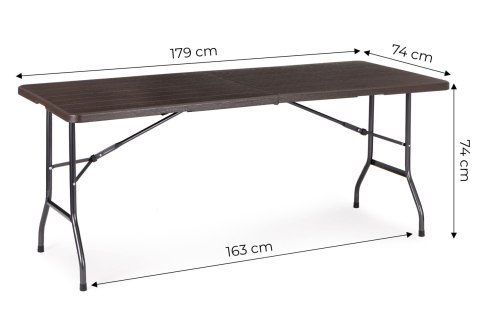 Stół cateringowy bankietowy ogrodowy składany 180 cm brązowy ModernHome Stół cateringowy bankietowy ogrodowy składany 180 cm brązowy ModernHome