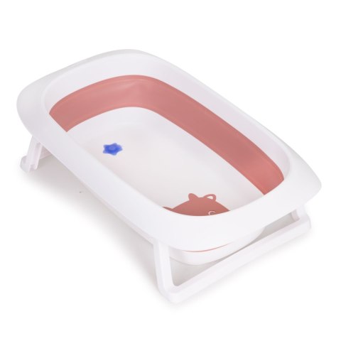 Wanienka dla dzieci wanna różowa składana z odpływem - Krówka ECOTOYS Wanienka dla dzieci wanna różowa składana z odpływem - Krówka ECOTOYS
