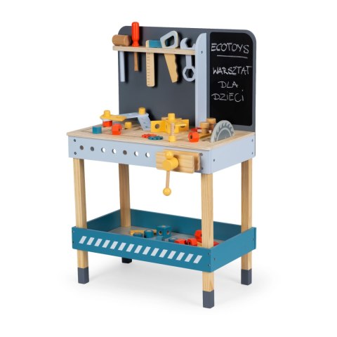 Zabawkowy drewniany warsztat z narzędziami - 47 el. ECOTOYS Zabawkowy drewniany warsztat z narzędziami - 47 el. ECOTOYS