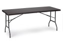 Zestaw cateringowy stół bankietowy 180 cm 2 ławki ratan brąz ModernHome