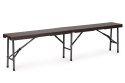 Zestaw cateringowy stół bankietowy 180 cm 2 ławki ratan brąz ModernHome