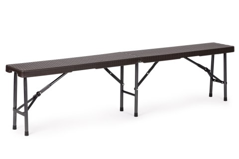 Zestaw cateringowy stół bankietowy 180 cm 2 ławki ratan brąz ModernHome Zestaw cateringowy stół bankietowy 180 cm 2 ławki ratan brąz ModernHome