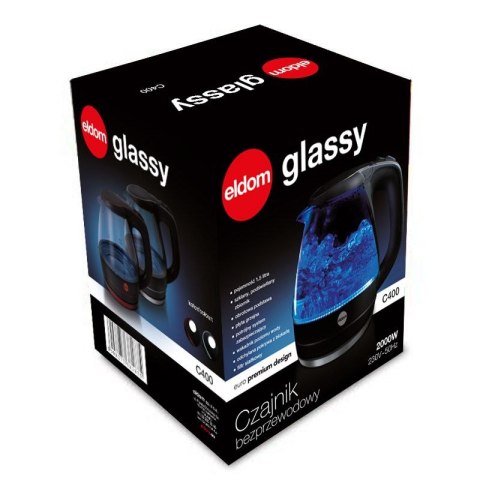 Czajnik bezprzewodowy ELDOM C400 2000W czerwony 1,5 L Czajnik bezprzewodowy ELDOM C400 2000W czerwony 1,5 L