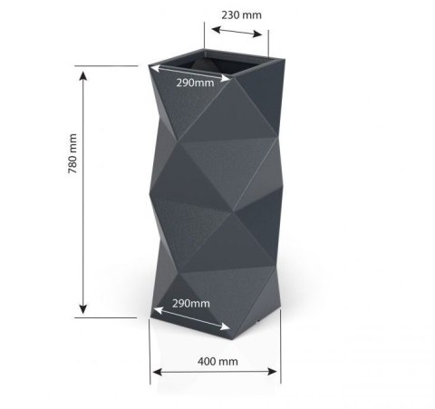 Designerska donica MONUMO ASTI antracytowa Designerska donica MONUMO ASTI antracytowa