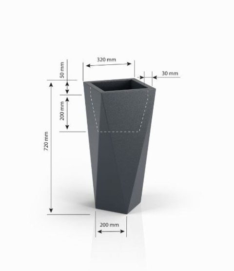 Designerska donica MONUMO VASO biała z oświetleniem Designerska donica MONUMO VASO biała z oświetleniem