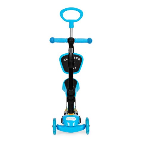 Hulajnoga trójkołowa balansowa led 3w1 świecące kółka - Niebieska ECOTOYS Hulajnoga trójkołowa balansowa led 3w1 świecące kółka - Niebieska ECOTOYS