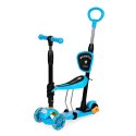Hulajnoga trójkołowa balansowa led 3w1 świecące kółka - Niebieska ECOTOYS