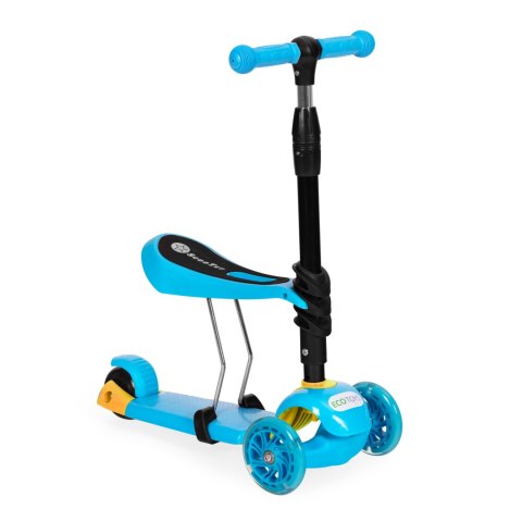 Hulajnoga trójkołowa balansowa led 3w1 świecące kółka - Niebieska ECOTOYS Hulajnoga trójkołowa balansowa led 3w1 świecące kółka - Niebieska ECOTOYS