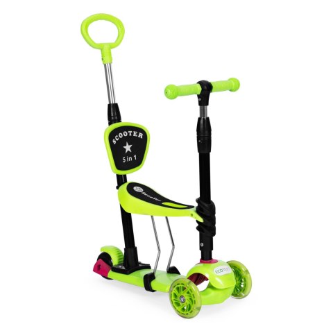 Hulajnoga trójkołowa balansowa led 3w1 świecące kółka - Zielona ECOTOYS Hulajnoga trójkołowa balansowa led 3w1 świecące kółka - Zielona ECOTOYS
