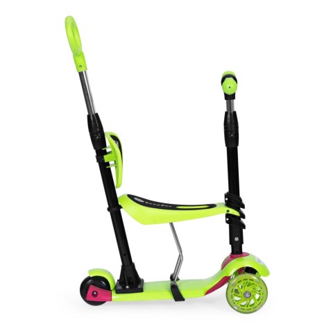 Hulajnoga trójkołowa balansowa led 3w1 świecące kółka - Zielona ECOTOYS Hulajnoga trójkołowa balansowa led 3w1 świecące kółka - Zielona ECOTOYS