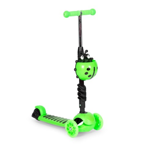 Hulajnoga trójkołowa balansowa led 3w1 świecące kółka - Zielona ECOTOYS Hulajnoga trójkołowa balansowa led 3w1 świecące kółka - Zielona ECOTOYS