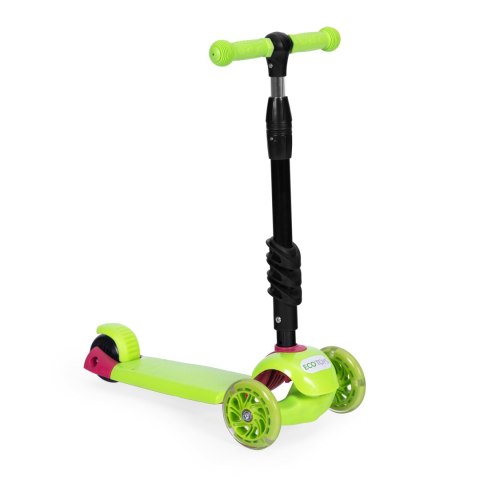 Hulajnoga trójkołowa balansowa led 3w1 świecące kółka - Zielona ECOTOYS Hulajnoga trójkołowa balansowa led 3w1 świecące kółka - Zielona ECOTOYS