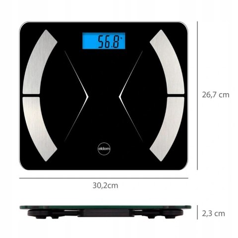 Inteligentna waga łazienkowa bluetooth Eldom TWO500 biała Inteligentna waga łazienkowa bluetooth Eldom TWO500 biała