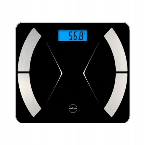 Inteligentna waga łazienkowa bluetooth Eldom TWO500 czarna Inteligentna waga łazienkowa bluetooth Eldom TWO500 czarna
