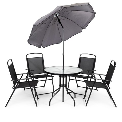 Komplet mebli ogrodowych stolik 4 krzesła parasol MultiGarden Komplet mebli ogrodowych stolik 4 krzesła parasol MultiGarden