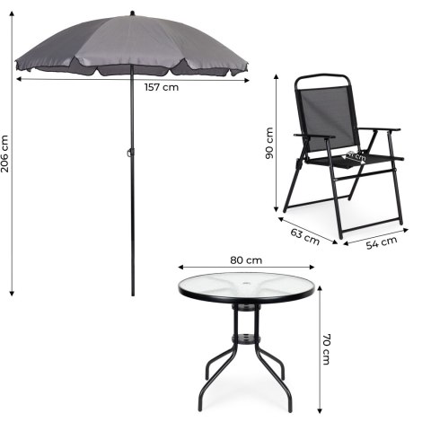 Komplet mebli ogrodowych stolik 4 krzesła parasol MultiGarden Komplet mebli ogrodowych stolik 4 krzesła parasol MultiGarden