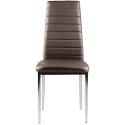 Krzesła zestaw 4 szt do salonu jadalni brąz chromowane nogi ModernHome