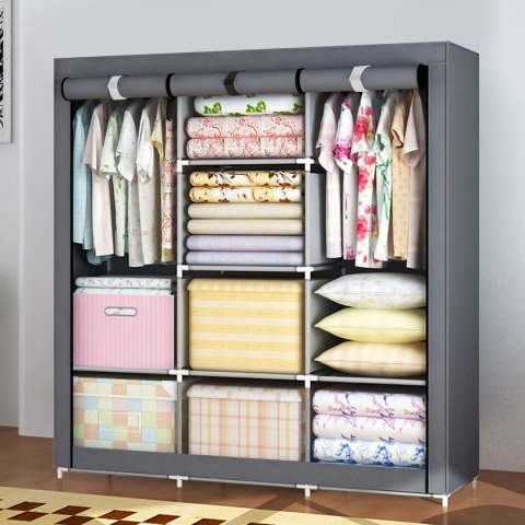 Szafa tekstylna duża materiałowa garderoba z półkami na ubrania i buty ModernHome Szafa tekstylna duża materiałowa garderoba z półkami na ubrania i buty ModernHome
