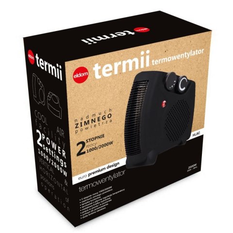 Termowentylator top grzejnik farelka 2000W ELDOM HL8C czarny Termowentylator top grzejnik farelka 2000W ELDOM HL8C czarny