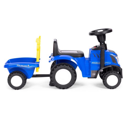 Jeździk traktor New Holland z przyczepką dla dzieci interaktywna kierownica dźwięki niebieski Jeździk traktor New Holland z przyczepką dla dzieci interaktywna kierownica dźwięki niebieski