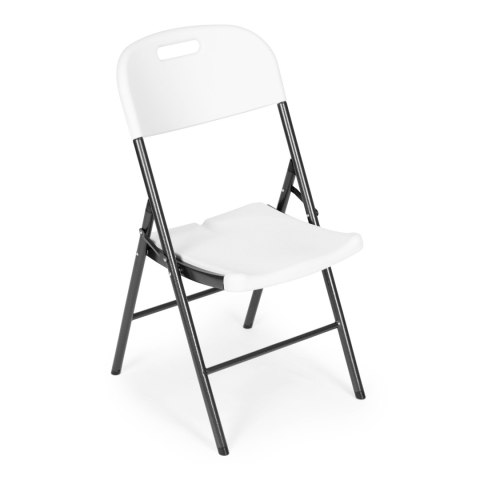 Komplet 2 krzeseł składanych zestaw cateringowy metal HDPE białe ModernHome Komplet 2 krzeseł składanych zestaw cateringowy metal HDPE białe ModernHome