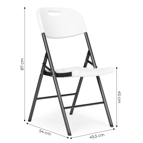 Komplet 2 krzeseł składanych zestaw cateringowy metal HDPE białe ModernHome Komplet 2 krzeseł składanych zestaw cateringowy metal HDPE białe ModernHome