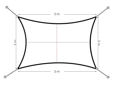 Kwadratowy żagiel przeciwsłoneczny 3x3 m daszek wodoodporny szary MultiGarden Kwadratowy żagiel przeciwsłoneczny 3x3 m daszek wodoodporny szary MultiGarden