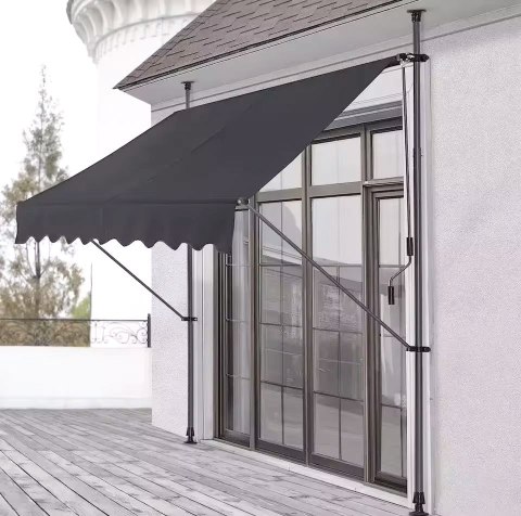 Markiza przeciwsłoneczna balkonowa 200x120 cm regulacja wysokości wodoodporna korbka ręczna szara MultiGarden Markiza przeciwsłoneczna balkonowa 200x120 cm regulacja wysokości wodoodporna korbka ręczna szara MultiGarden