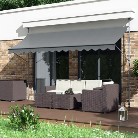 Markiza przeciwsłoneczna balkonowa 200x120 cm regulacja wysokości wodoodporna korbka ręczna szara MultiGarden Markiza przeciwsłoneczna balkonowa 200x120 cm regulacja wysokości wodoodporna korbka ręczna szara MultiGarden