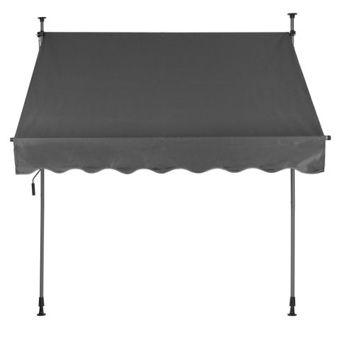Markiza przeciwsłoneczna balkonowa 200x120 cm regulacja wysokości wodoodporna korbka ręczna szara MultiGarden Markiza przeciwsłoneczna balkonowa 200x120 cm regulacja wysokości wodoodporna korbka ręczna szara MultiGarden