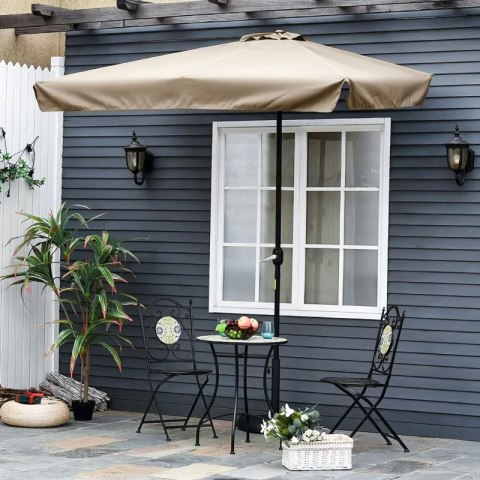Prostokątny duży parasol ogrodowy skośny łamany z korbą beżowy 200x140 cm MultiGarden Prostokątny duży parasol ogrodowy skośny łamany z korbą beżowy 200x140 cm MultiGarden