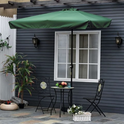 Prostokątny duży parasol ogrodowy skośny łamany z korbą zielony 200x140 cm MultiGarden Prostokątny duży parasol ogrodowy skośny łamany z korbą zielony 200x140 cm MultiGarden