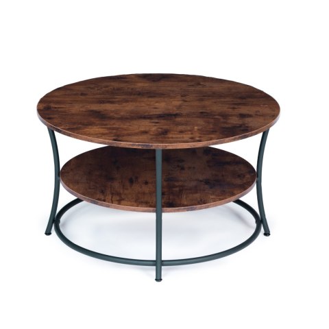 Stolik kawowy okrągły ława z półką industrial ModernHome Stolik kawowy okrągły ława z półką industrial ModernHome