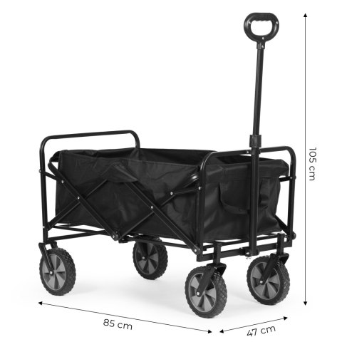 Wózek transportowy składany duży wózek ogrodowy plażowy czarny 47x105 cm MultiGarden Wózek transportowy składany duży wózek ogrodowy plażowy czarny 47x105 cm MultiGarden