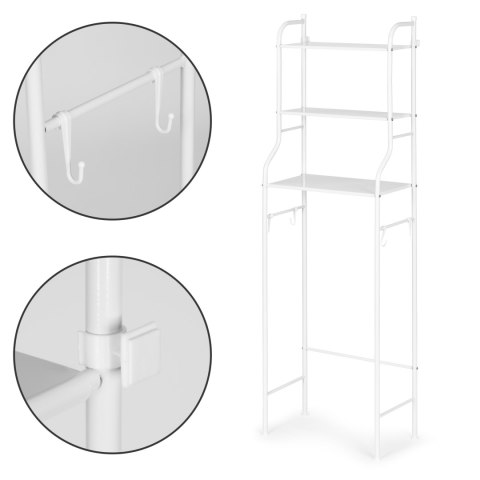 Wysoki regał WC łazienkowy nad sedes 3 półki aluminiowa konstrukcja Wysoki regał WC łazienkowy nad sedes 3 półki aluminiowa konstrukcja