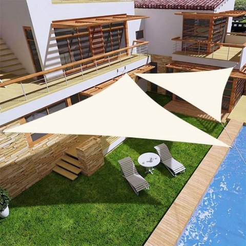 Żagiel przeciwsłoneczny daszek wodoodporny 4x4x4m ModernHome - beżowy Żagiel przeciwsłoneczny daszek wodoodporny 4x4x4m ModernHome - beżowy