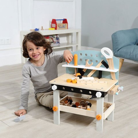 Drewniany warsztat dla dzieci stół narzędziowy 38 elementów ECOTOYS Drewniany warsztat dla dzieci stół narzędziowy 38 elementów ECOTOYS